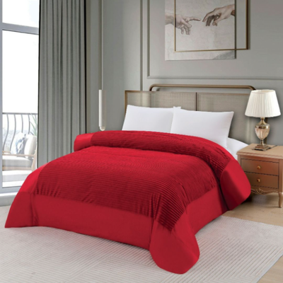 Blanket quilt 180x220cm #bq11, Red, medium
