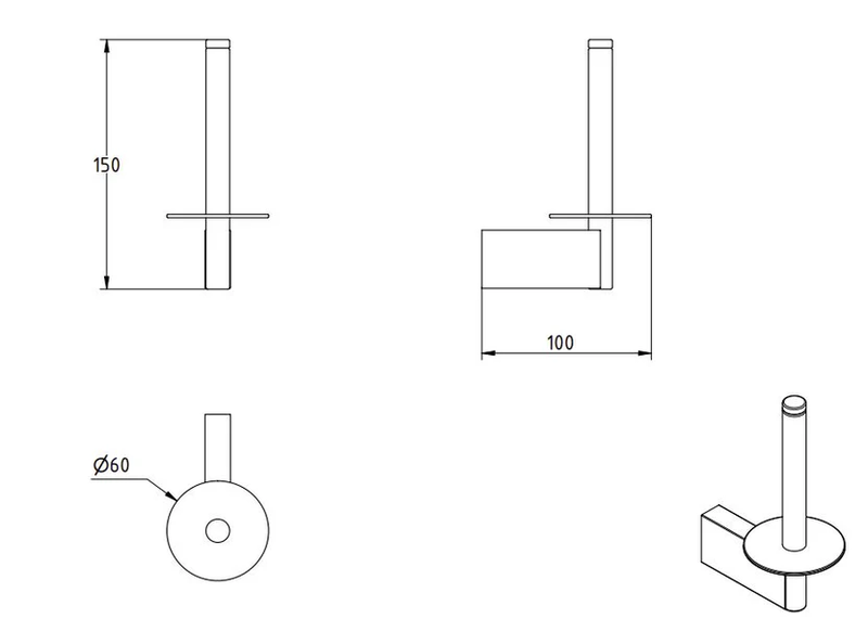 Omega spare toilet roll holder, , medium-null