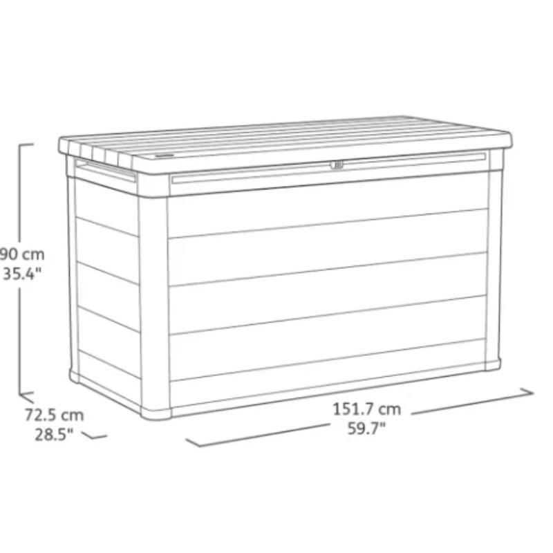 Keter cortina storage box 757l - wood grey, , medium-null