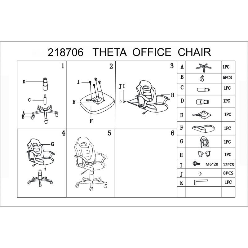 Theta καρεκλα γραφειου - μαυρo/γκρι, , medium image number null