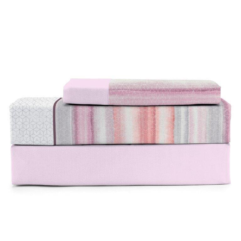 Merit comfort summer bed sheet set with pillow case 3f plain-null