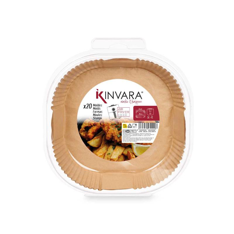 Product image: Kinvara χαρτινες φορμες στρογγυλες για Airfryer 20tmx, , medium-null