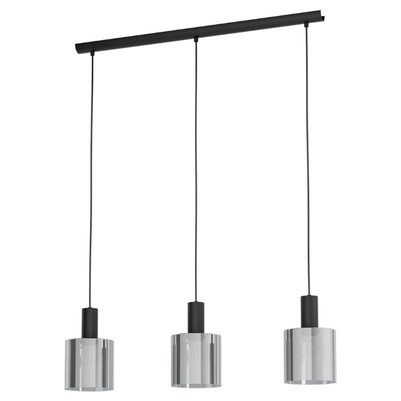 Eglo 'gorosiba' 3xe27 (max.3x40w) pendant light glass black l850xw150xh1100mm, , medium-null