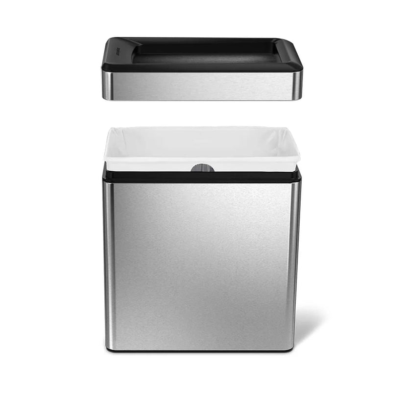 Simplehuman profile open bin 10l polished stainless steel, , medium image number null