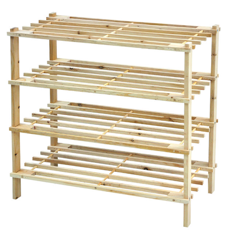 Shome wooden shoe rack 4 tiers - natural, , medium-null