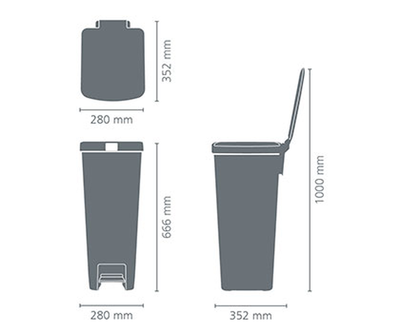Brabantia stepup pedal bin 40l - dark grey, , medium image number null