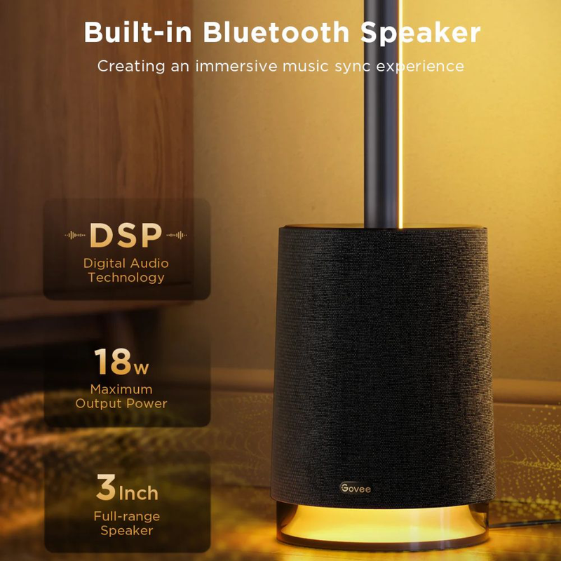 Product image: Govee smart floor lamp pro rgbicww με ηχείο, μαύρο (h6079), , medium-null