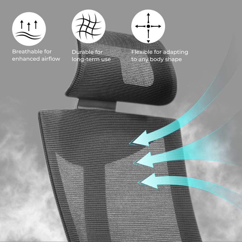 Lumivida office chair ergonomic mesh lumbar support adjustable seat/armrest/headrest black ch05-8-null