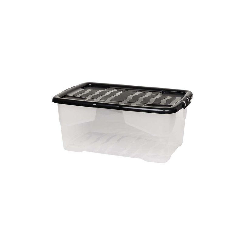 Strata storage box  42l 60x40x25cm transparent with black lid-null