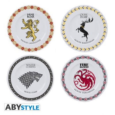 Abysse game of thrones houses set of 4 plates, , medium