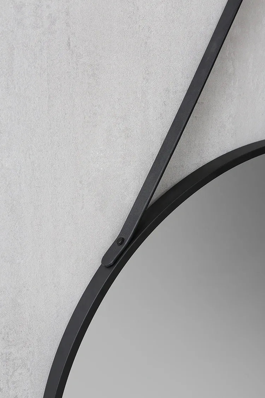 Round mirror with black frame ⌀60cm, , medium-null