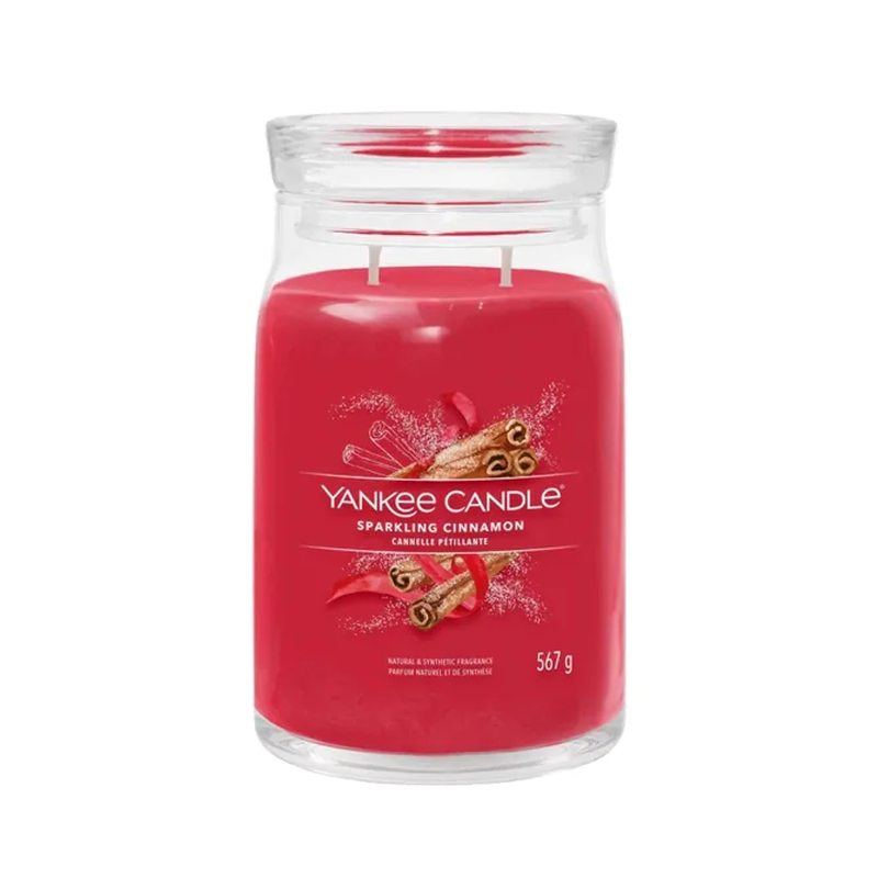 Yankee candles signature sparkling cinnamon large jar candle 567gr, , medium-null