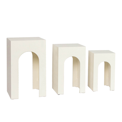 Wooden white tables set of 3
