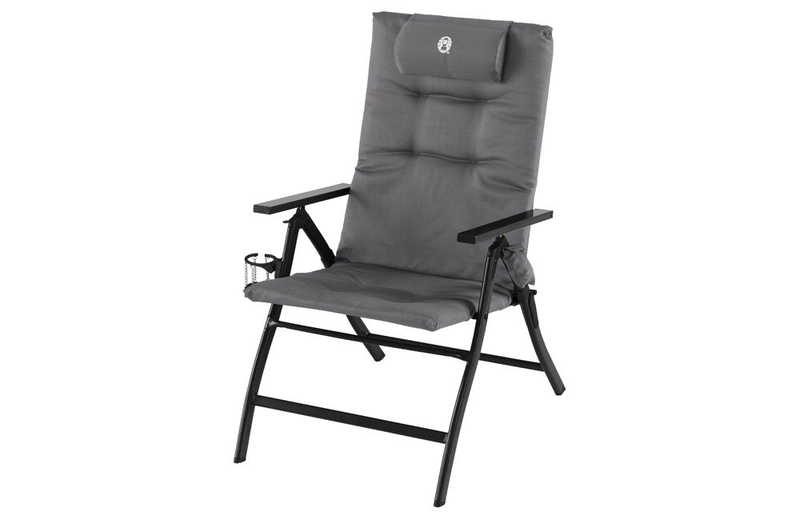 Coleman 5-possition padded steel recliner chair grey, , medium image number null