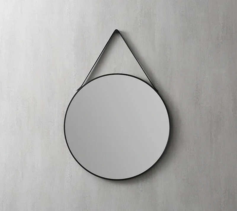 Round mirror with black frame ⌀60cm, , medium-null