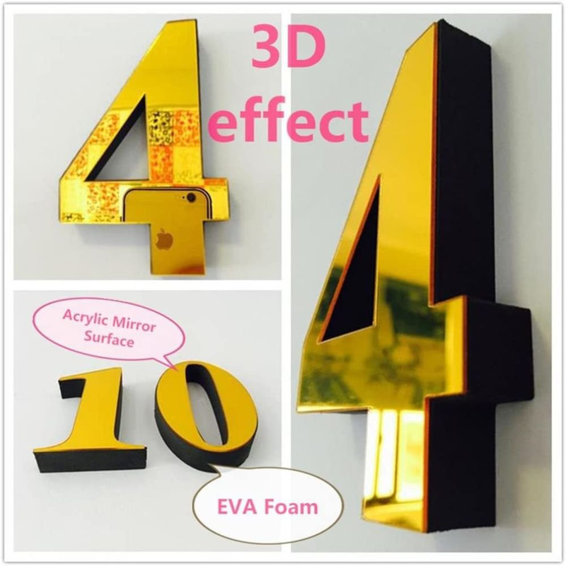 Diy clock – 12s002-gf χρυσό διακοσμητικό ρολόι τοίχου 3d με εφέ καθρέφτη – cb, , medium-null