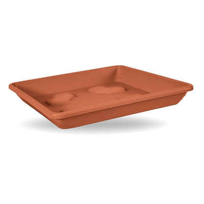 Veca plastic plate square 30x30cm terracotta