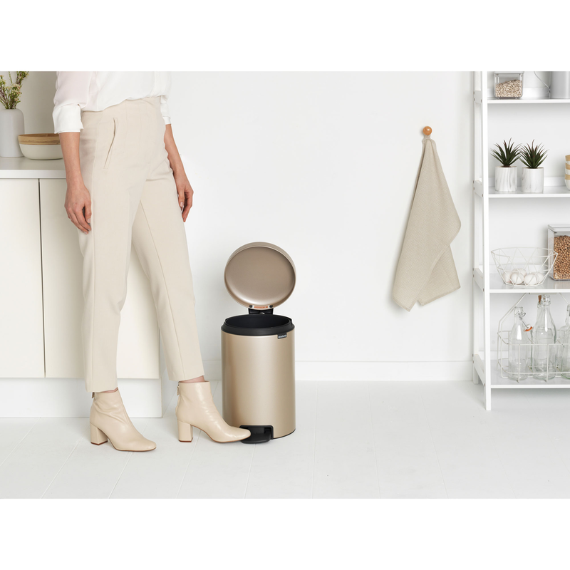 Brabantia new icon καδος απορριματων πενταλ 12l - μεταλλικος χρυσος, , medium-null