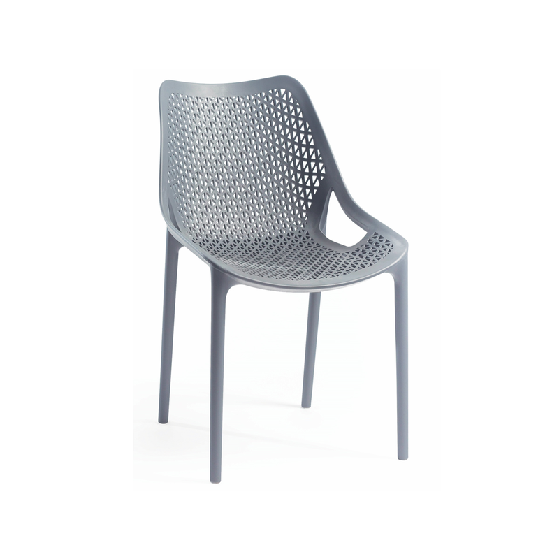 Birlos chair without arms plastic gray-null