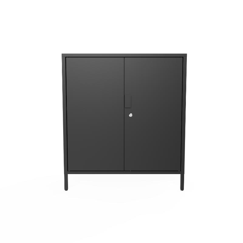 Goodhome metal low cabinet 80x40x90cm - black, , medium-null