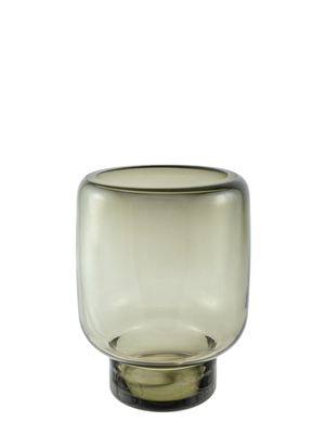 Large blown glass vase solid grey color, , medium