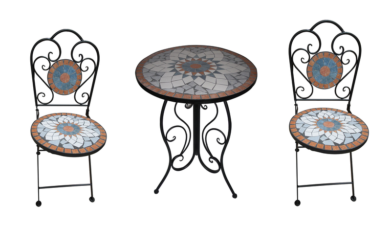 Zeta metallic mosaic outdoor chair 38x38x90cm  - brown, , medium image number null