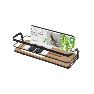 Feridras black shelf one level bamboo, , medium