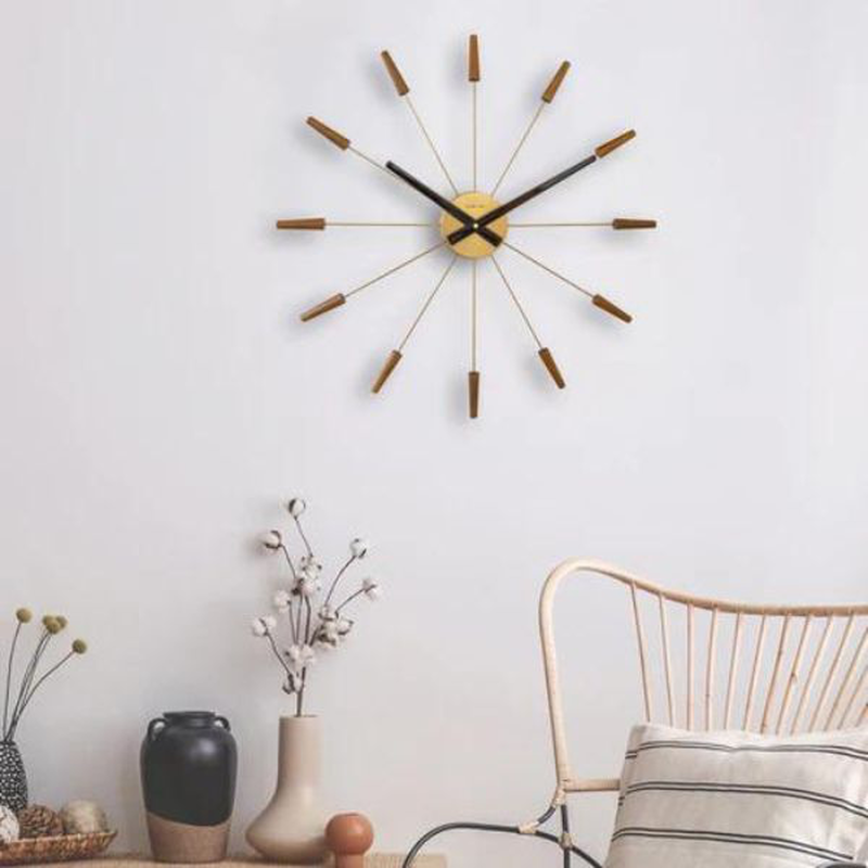 Nextime large wall clock 58cm, silent, wood/stainless steel, "plug-inn", , medium-null