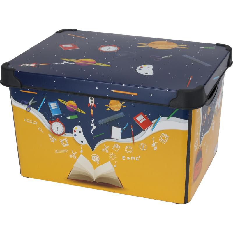 Storage box 22l with lid - assorted designs, , medium-null
