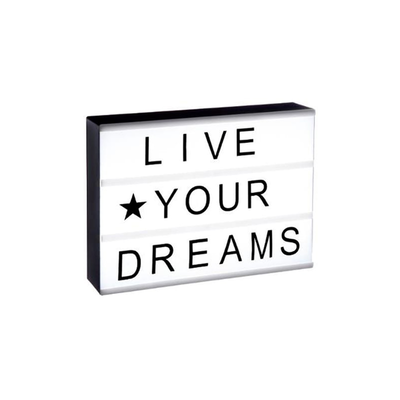 Light box with message