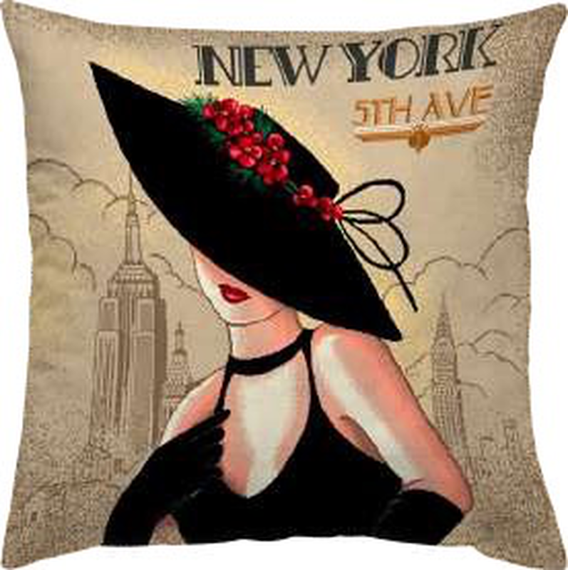 Decorative usa lady throw pillow-null