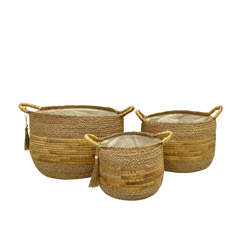 Strawsy large/medium/small basket hyacinth natural beige - small-null