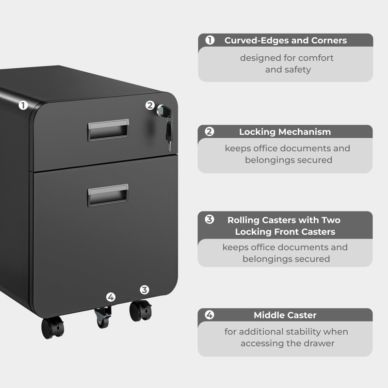 Lumivida file cabinet mobile with 2 lockable drawers cab03-1, , medium-null