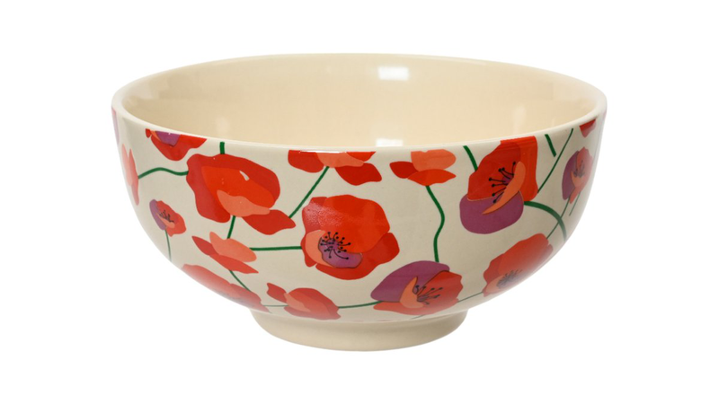 Product image: Bowl porcelain round decal poppy-null