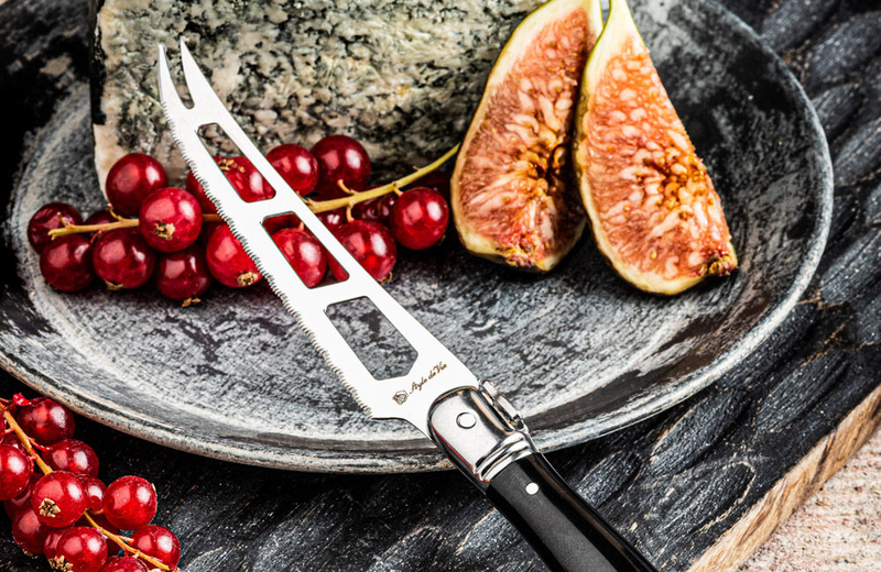Laguiole premium line cheese knife black in wooden tray, , medium image number null