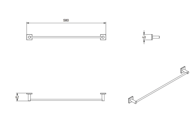 Delta single towel rail-null
