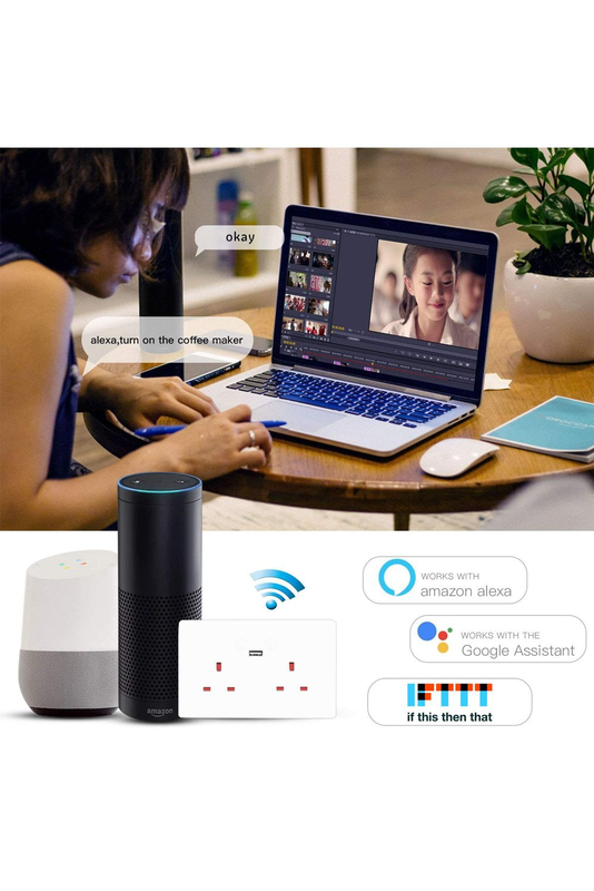 Product image: Woox r4053 Wi-Fi smart wall socket 2xuk outlet & 1xUSB 5v/2.4a, , medium-null