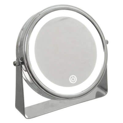 5five led tabletop mirror 22x5x22cm - silver, , medium