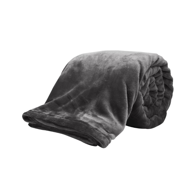 John's essential flannel blanket 150x200cm 300gsm - dark grey, , medium image number null