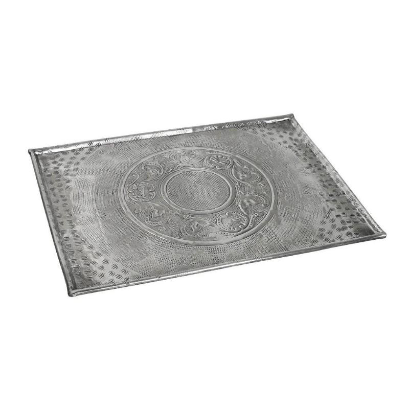 Espiel aluminium serving tray 42x30cm - silver, , medium-null