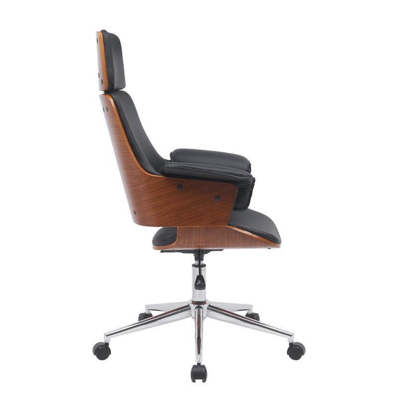 Demeyere hector managerial chair 67x64x113cm - walnut/black, , medium-null