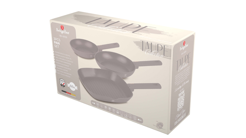 Product image: Berlinger haus σετ τηγάνια 3 τεμ και γκριλ με αντικολλητική επίστρωση, taupe collection bh-8109, , medium-null