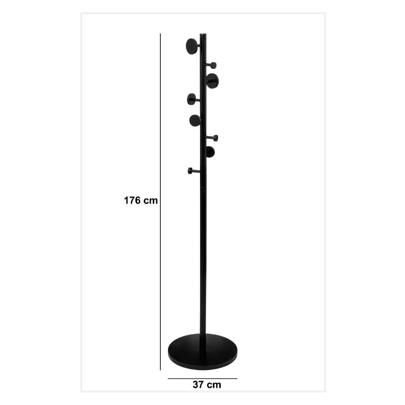 Product image: Five καλογερος με 8 ξυλινους γαντζους – μαυρο, , medium-null