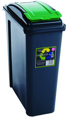 Recyclινg slim bin 25l - graphite/green