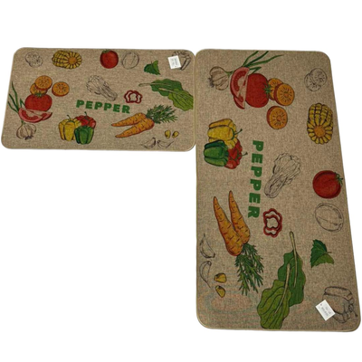 Kitchen mat with non-slip floor and rubber back #kmr07, Tan, medium