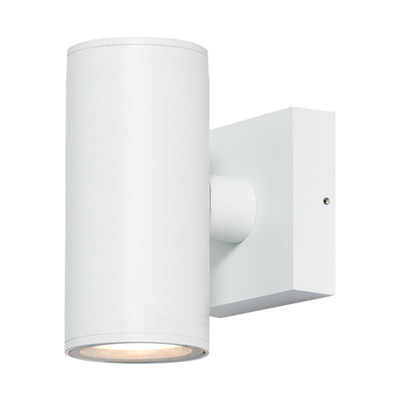 Sunlight 'lyla' 2xgu10 (max.2x35w) wall light up&down round aluminium matte white ip65 l115xw85xh145mm, , medium