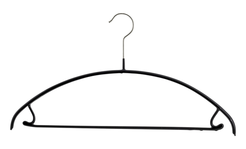 Mawa clothes hanger with bar black 2pcs, , medium image number null