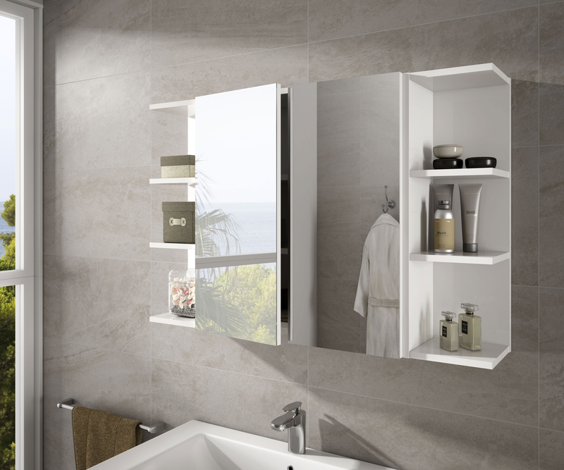Fores estantes corner shelf 21x20x65cm, melamine, shine white, , medium-null