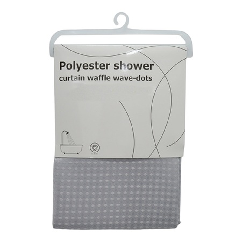 Ankor shower curtain polyester 180x180cm wave-dots grey, , medium-null