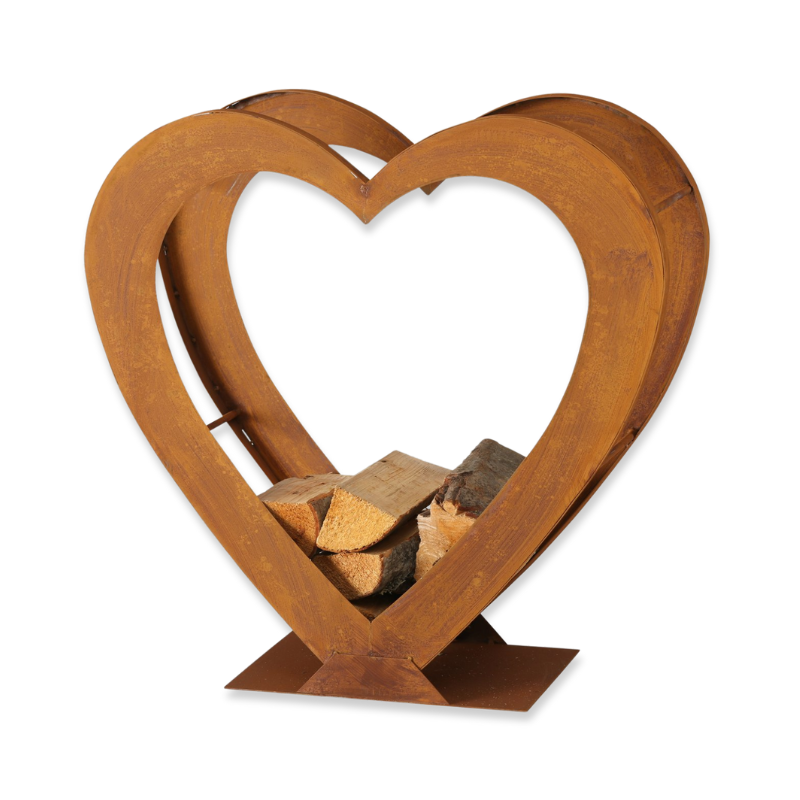 Boltze iron rust firewood rack 71x28cm-null